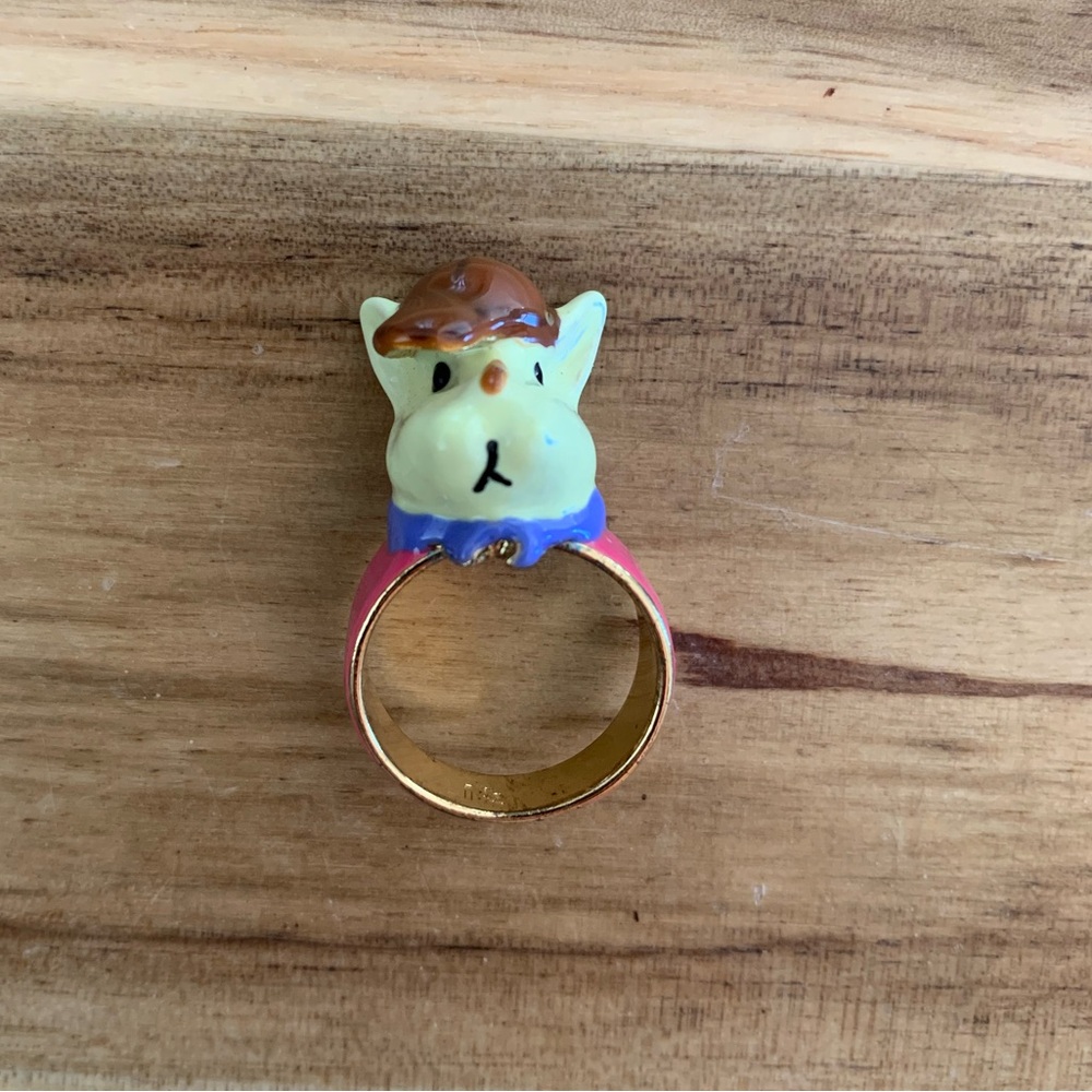 Les Néréides N2 Pour LNLA enamel cap bunny rabbit ring Size 6 NWOT